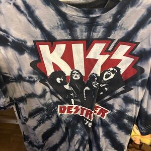 Liquid Blue KISS Kids Tie-Dye T-Shirt - Black and Red